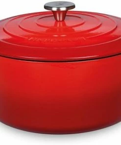 Küchenprofi Bratentopf Rund Aus Gusseisen Provence In Classic Red 24 Cm / 19 Cm / 11,5 Cm / 4,2 L