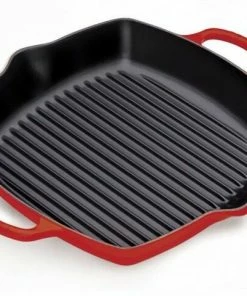 Le Creuset Grillpfanne Signature Quadratisch Mit 2 Griffen In Kirschrot