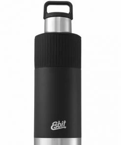 Esbit SCULPTOR Edelstahl Isolierflasche "Standard Mouth" Mit Manschette, 1L, Schwarz