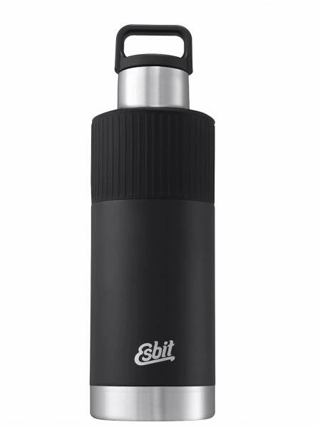 Esbit SCULPTOR Edelstahl Isolierflasche "Standard Mouth" Mit Manschette, 1L, Schwarz