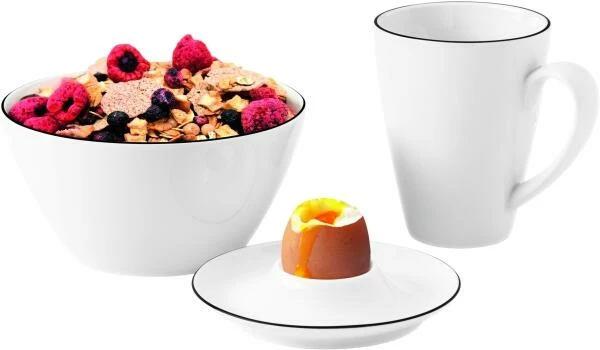 Seltmann Weiden Lido Black Line Frühstücks-Set 18-tlg. Rund – Bild 2