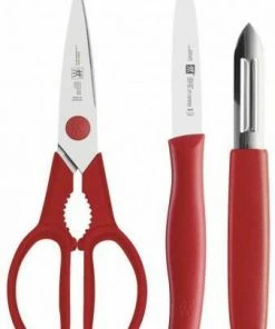 Zwilling Henckels Zwilling Messerset 3-teilig Twin Grip, Rot