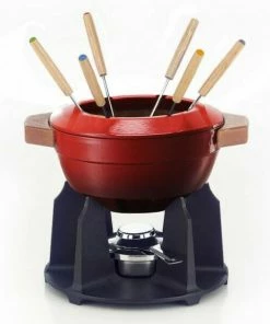 Le Creuset Fondue Set Aus Gusseisen In Kirschrot