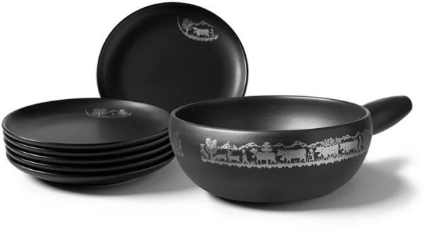Stöckli Käsefondue-Set Tradition Alpaufzug In Schwarz