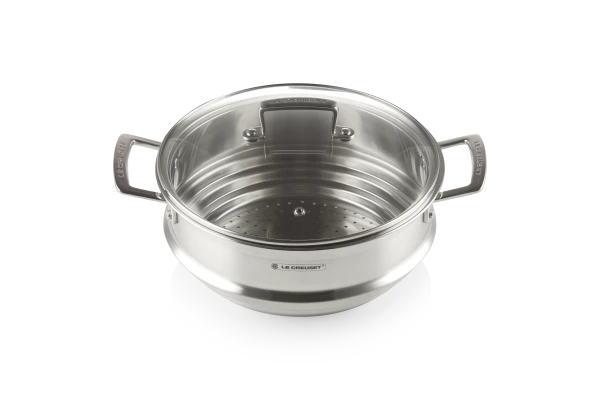 Le Creuset Multi-Dämpfeinsatz 3-ply Aus Edelstahl Mit Glasdeckel, 20-24 Cm – Bild 3