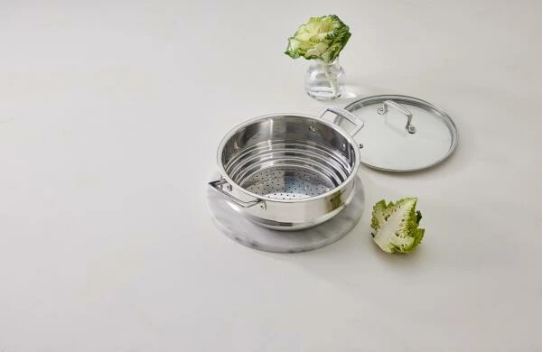 Le Creuset Multi-Dämpfeinsatz 3-ply Aus Edelstahl Mit Glasdeckel, 20-24 Cm – Bild 4