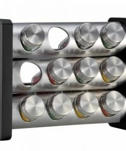 Küchenprofi Gewürzständer Mit 12 Gläsern In Schwarz, Rechteckig