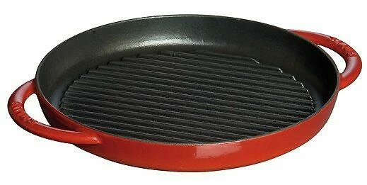 Staub Grillpfanne Rund Mit Seitengriffen In Kirschrot 30 Cm