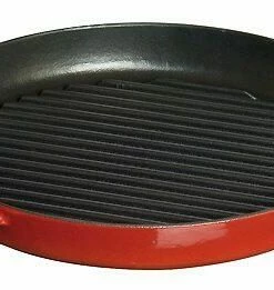 Staub Grillpfanne Rund Mit Seitengriffen In Kirschrot 22 Cm